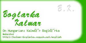 boglarka kalmar business card